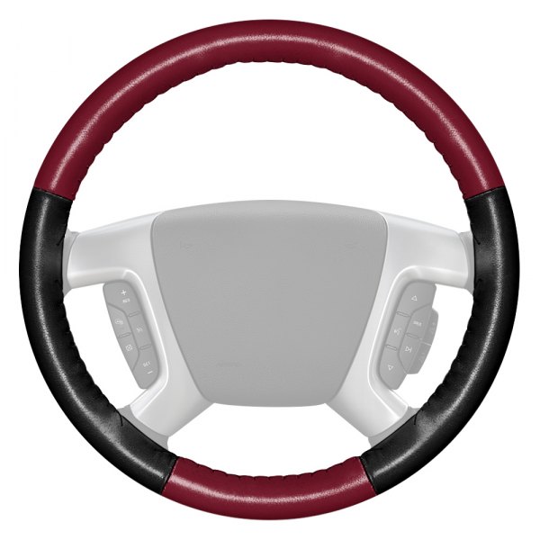 Wheelskins® - EuroTone Two-Color Burgundy Steering Wheel Cover with Black Sides Color
