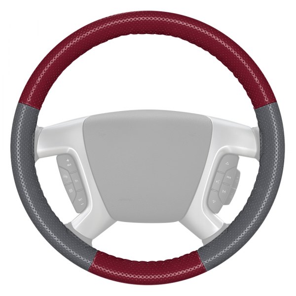 Wheelskins® - EuroPerf Perforated Burgundy Steering Wheel Cover with Gray Sides Color