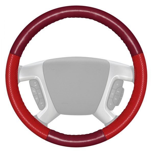Wheelskins® - EuroPerf Perforated Burgundy Steering Wheel Cover with Red Sides Color