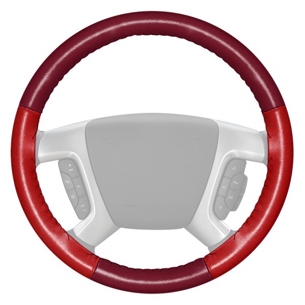 Wheelskins® - EuroTone Two-Color Burgundy Steering Wheel Cover with Red Sides Color