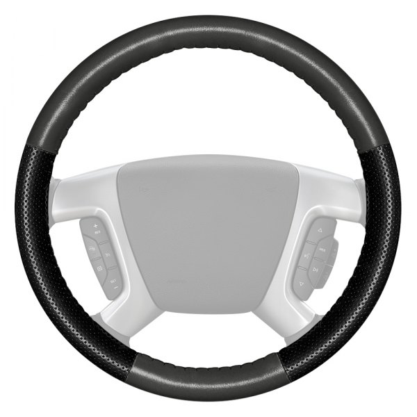 Wheelskins® - EuroPerf Perforated Charcoal Steering Wheel Cover with Black Sides Color