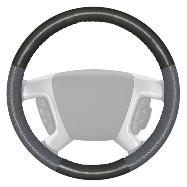 Wheelskins® - EuroPerf Perforated Charcoal Steering Wheel Cover with Gray Sides Color