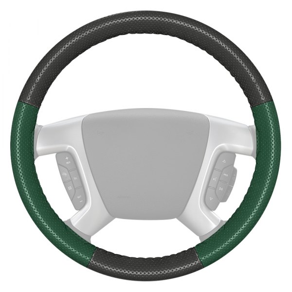 Wheelskins® - EuroPerf Perforated Charcoal Steering Wheel Cover with Green Sides Color