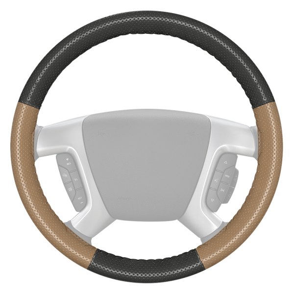 Wheelskins® - EuroPerf Perforated Charcoal Steering Wheel Cover with Sand Sides Color