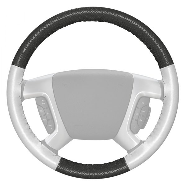Wheelskins® - EuroPerf Perforated Charcoal Steering Wheel Cover with White Sides Color