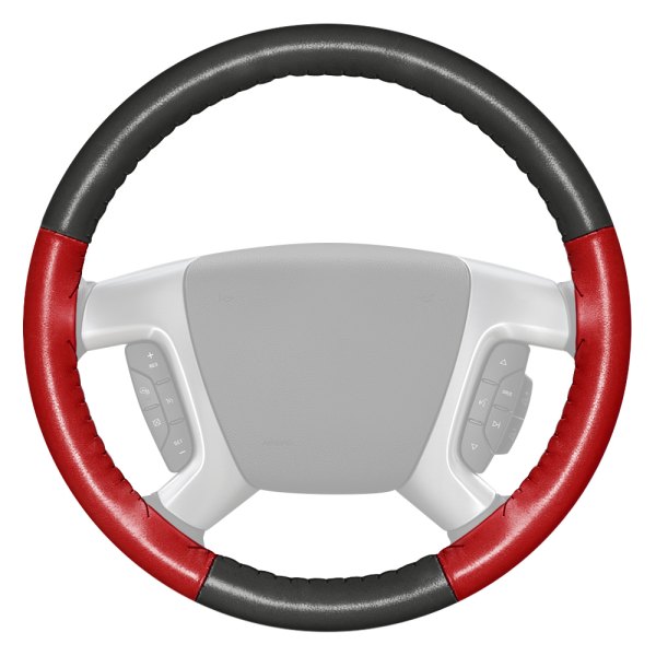 Wheelskins® - EuroTone Two-Color Charcoal Steering Wheel Cover with Red Sides Color