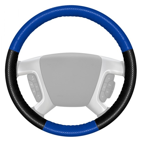 Wheelskins® - EuroPerf Perforated Cobalt Steering Wheel Cover with Black Sides Color