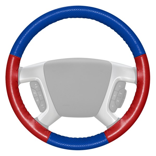 Wheelskins® - EuroPerf Perforated Cobalt Steering Wheel Cover with Red Sides Color