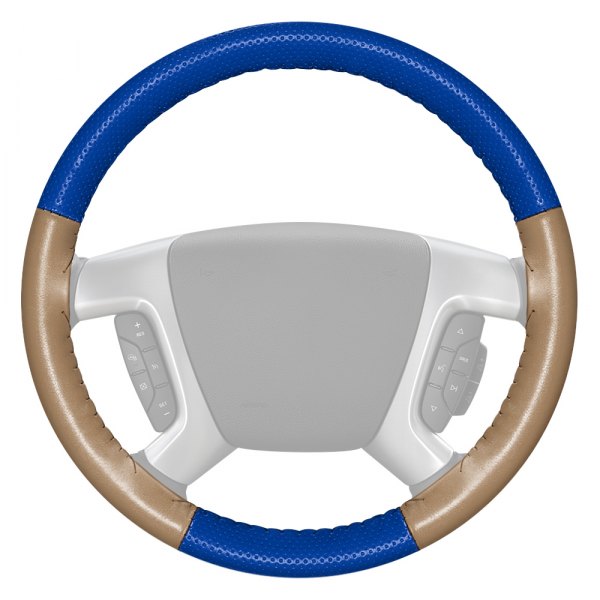 Wheelskins® - EuroPerf Perforated Cobalt Steering Wheel Cover with Sand Sides Color