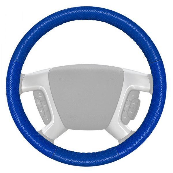 Wheelskins® - EuroPerf Perforated Cobalt Steering Wheel Cover with Cobalt Sides Color