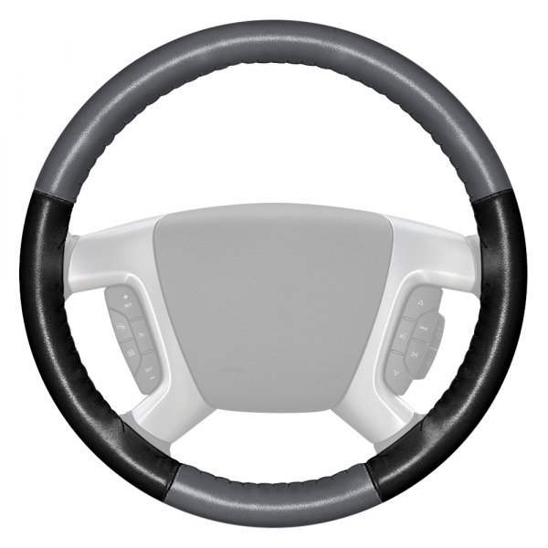 Wheelskins® - EuroTone Two-Color Gray Steering Wheel Cover with Black Sides Color