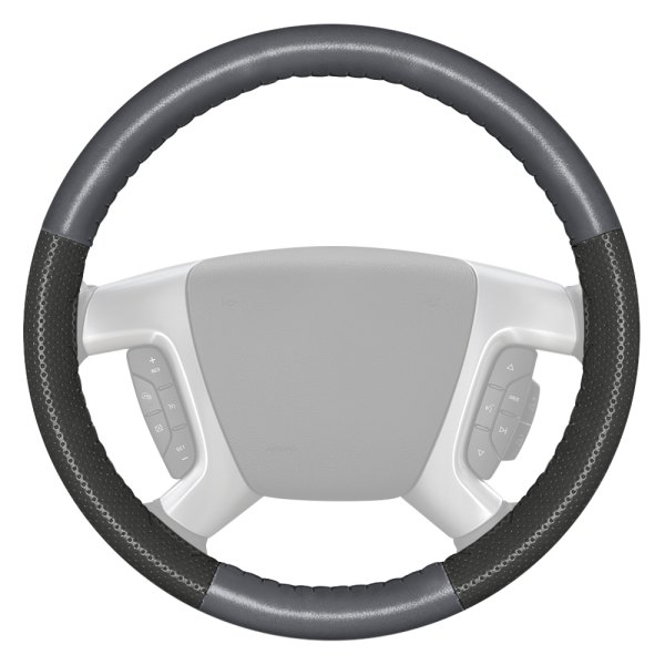 Wheelskins® - EuroPerf Perforated Gray Steering Wheel Cover with Charcoal Sides Color