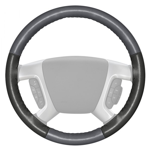 Wheelskins® - EuroTone Two-Color Gray Steering Wheel Cover with Charcoal Sides Color