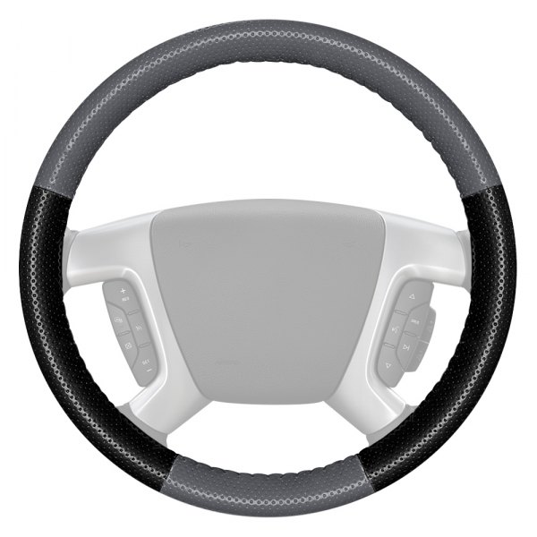 Wheelskins® - EuroPerf Perforated Gray Steering Wheel Cover with Black Sides Color