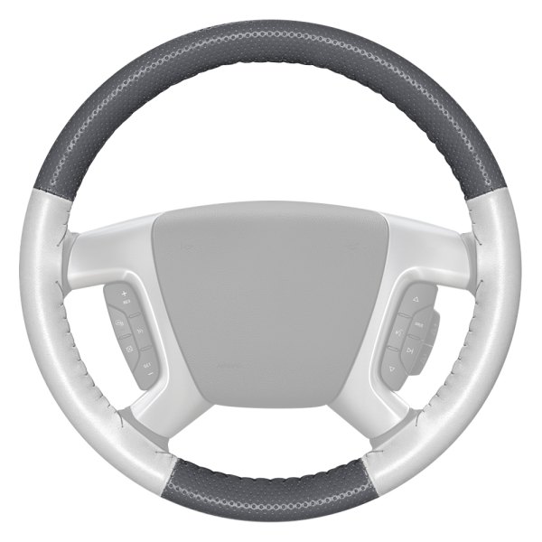 Wheelskins® - EuroPerf Perforated Gray Steering Wheel Cover with White Sides Color