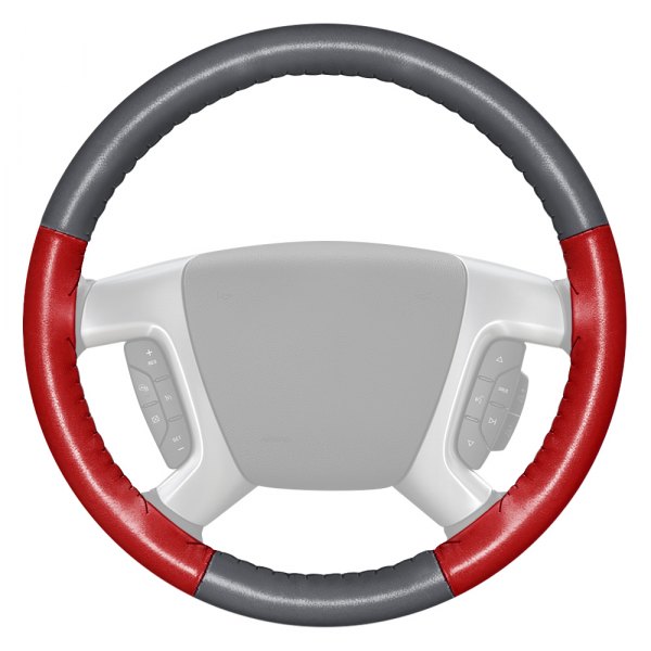Wheelskins® - EuroTone Two-Color Gray Steering Wheel Cover with Red Sides Color