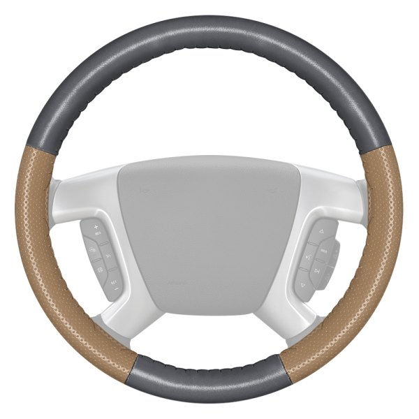 Wheelskins® - EuroPerf Perforated Gray Steering Wheel Cover with Sand Sides Color
