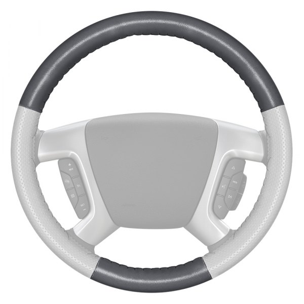 Wheelskins® - EuroPerf Perforated Gray Steering Wheel Cover with White Sides Color