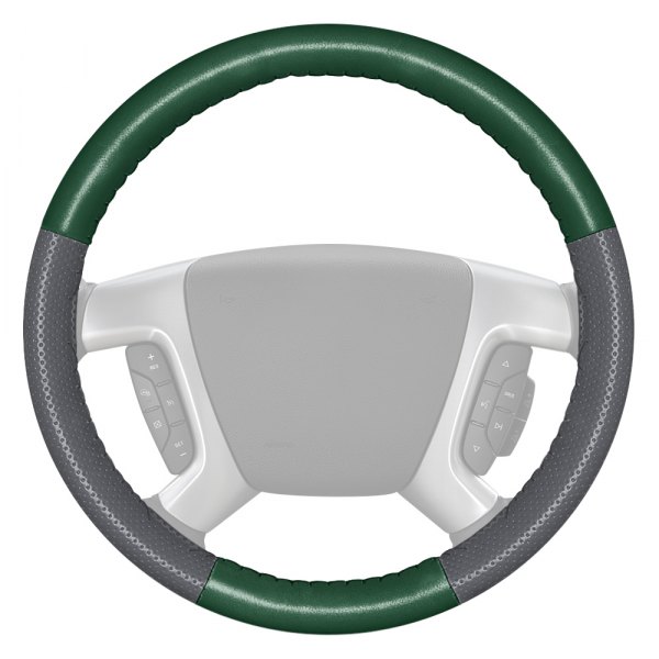 Wheelskins® - EuroPerf Perforated Green Steering Wheel Cover with Gray Sides Color
