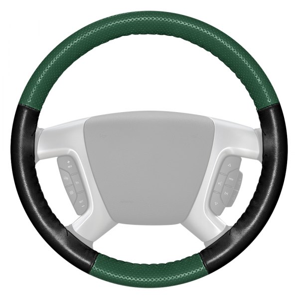Wheelskins® - EuroPerf Perforated Green Steering Wheel Cover with Black Sides Color