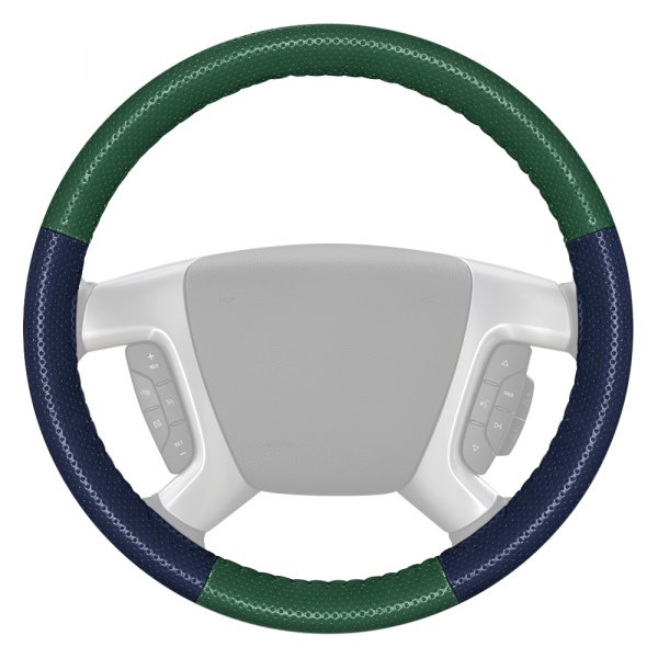 Wheelskins® - EuroPerf Perforated Green Steering Wheel Cover with Blue Sides Color