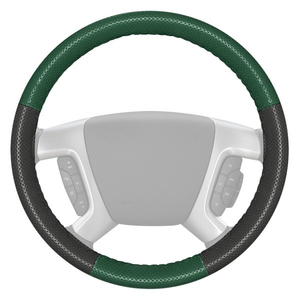 Wheelskins® - EuroPerf Perforated Green Steering Wheel Cover with Charcoal Sides Color