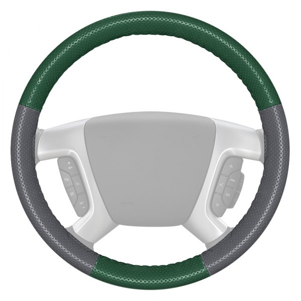 Wheelskins® - EuroPerf Perforated Green Steering Wheel Cover with Gray Sides Color