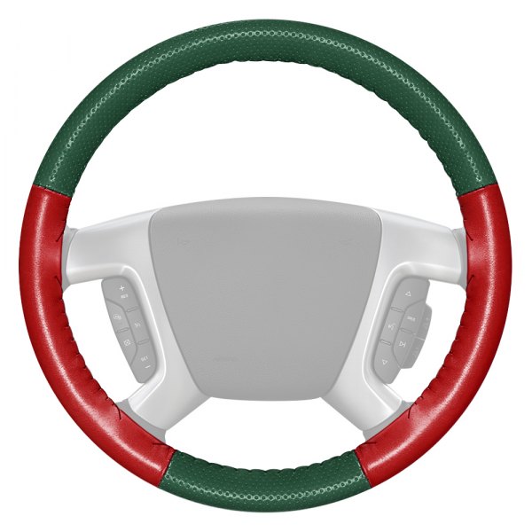 Wheelskins® - EuroPerf Perforated Green Steering Wheel Cover with Red Sides Color