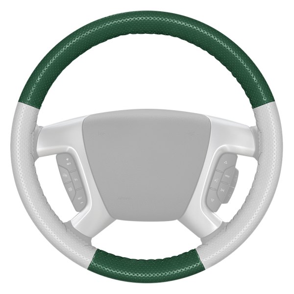 Wheelskins® - EuroPerf Perforated Green Steering Wheel Cover with White Sides Color