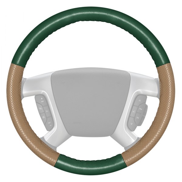 Wheelskins® - EuroPerf Perforated Green Steering Wheel Cover with Sand Sides Color