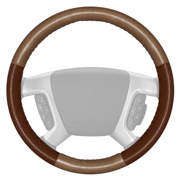 Wheelskins® - EuroPerf Perforated Oak Steering Wheel Cover with Brown Sides Color