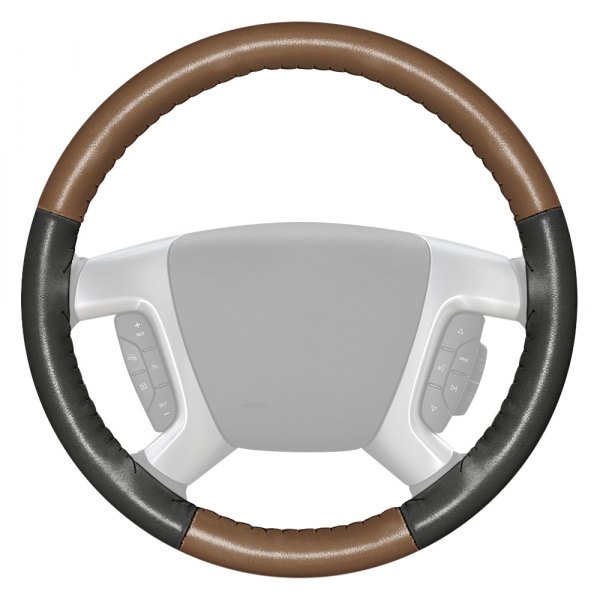Wheelskins® - EuroTone Two-Color Oak Steering Wheel Cover with Charcoal Sides Color