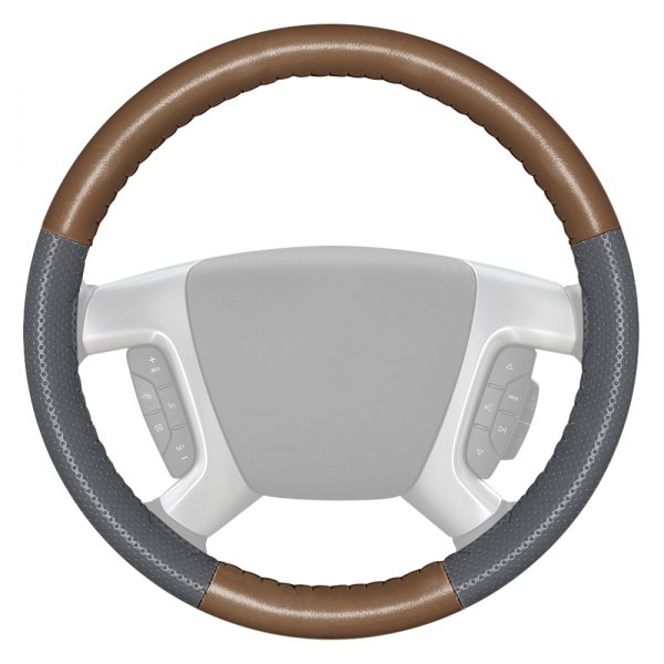 Wheelskins® - EuroPerf Perforated Oak Steering Wheel Cover with Gray Sides Color