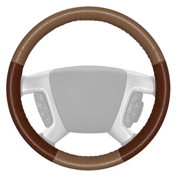 Wheelskins® - EuroPerf Perforated Oak Steering Wheel Cover with Brown Sides Color