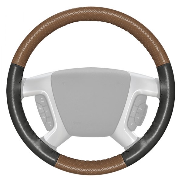 Wheelskins® - EuroPerf Perforated Oak Steering Wheel Cover with Charcoal Sides Color