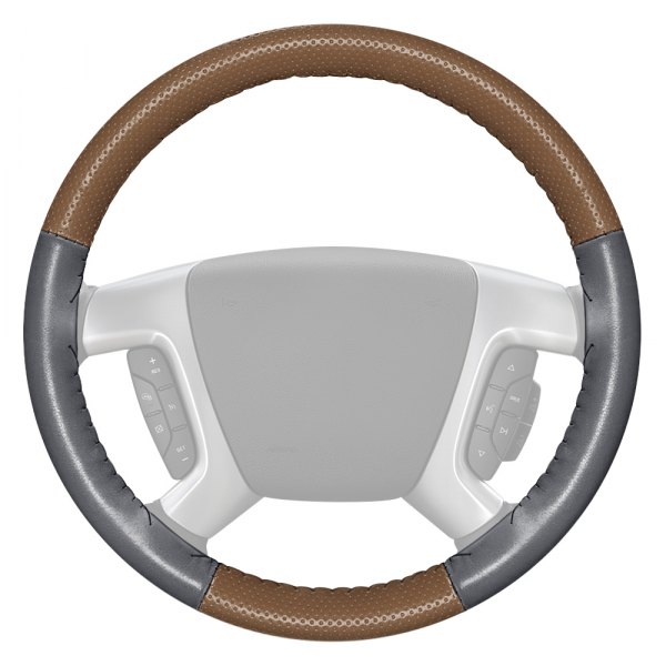 Wheelskins® - EuroPerf Perforated Oak Steering Wheel Cover with Gray Sides Color