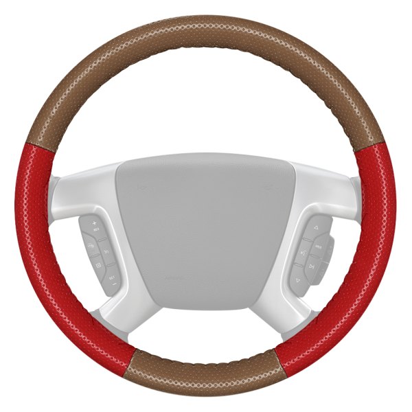 Wheelskins® - EuroPerf Perforated Oak Steering Wheel Cover with Red Sides Color
