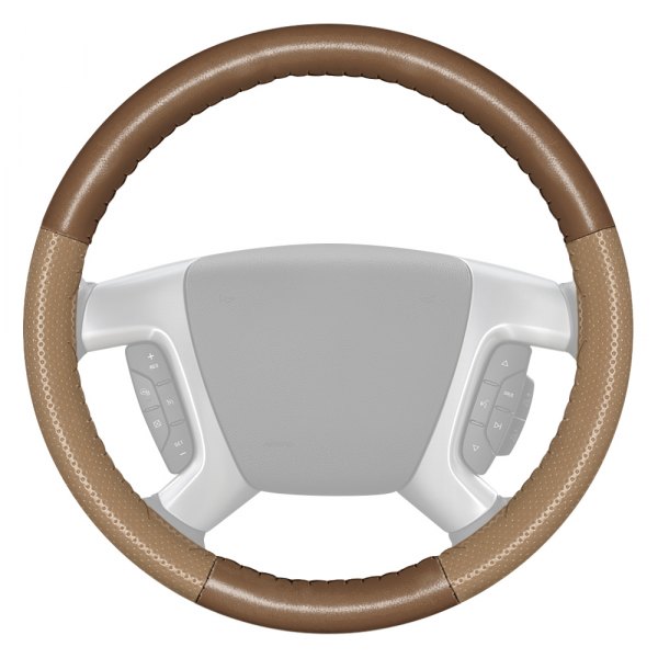 Wheelskins® - EuroPerf Perforated Oak Steering Wheel Cover with Sand Sides Color