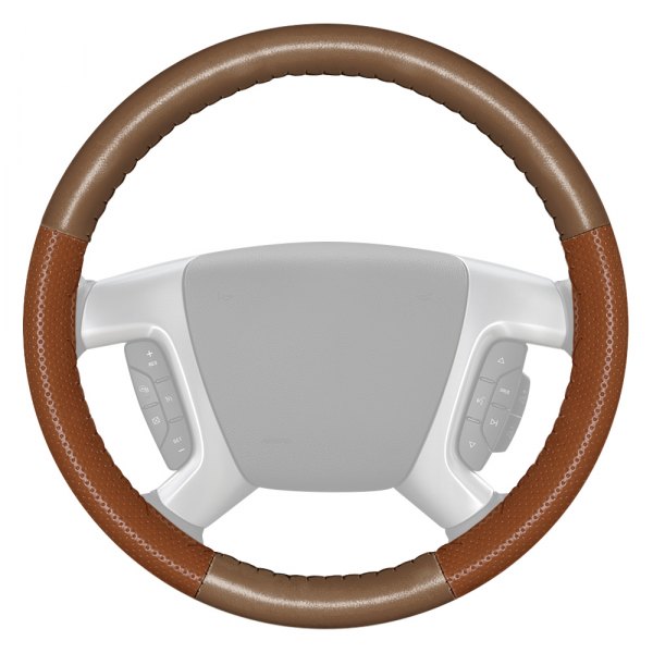 Wheelskins® - EuroPerf Perforated Oak Steering Wheel Cover with Tan Sides Color