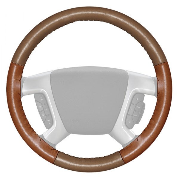 Wheelskins® - EuroTone Two-Color Oak Steering Wheel Cover with Tan Sides Color