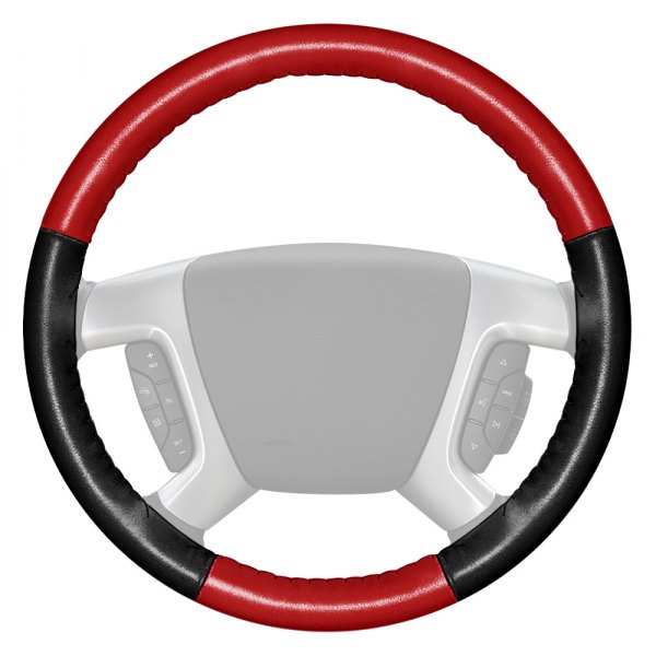 Wheelskins® - EuroTone Two-Color Red Steering Wheel Cover with Black Sides Color