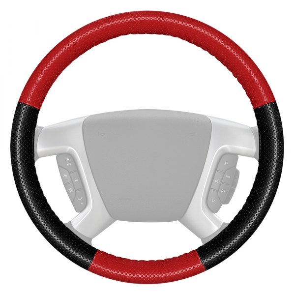 Wheelskins® - EuroPerf Perforated Red Steering Wheel Cover with Black Sides Color