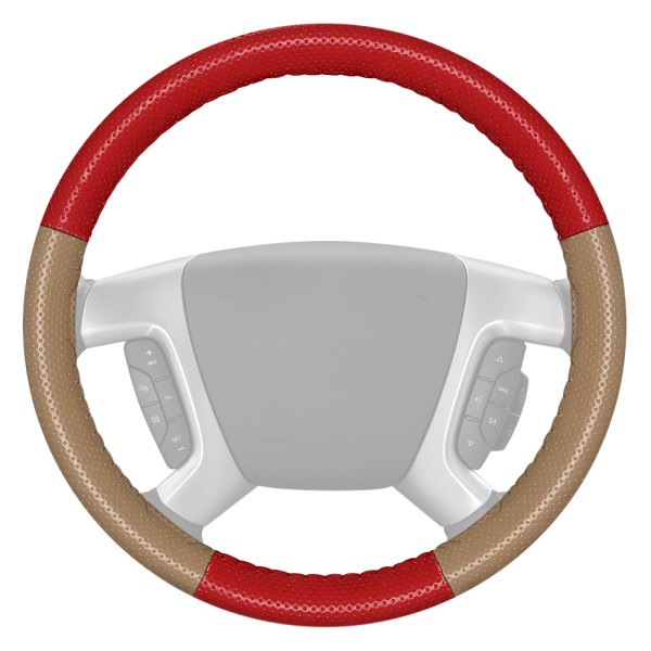 Wheelskins® - EuroPerf Perforated Red Steering Wheel Cover with Sand Sides Color