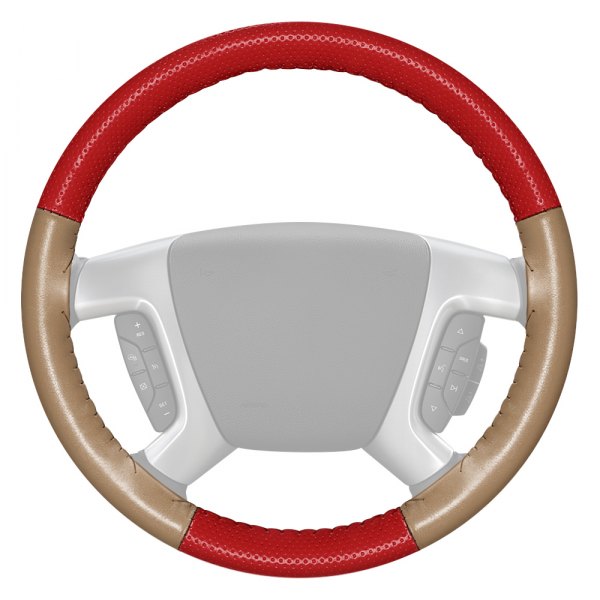 Wheelskins® - EuroPerf Perforated Red Steering Wheel Cover with Sand Sides Color