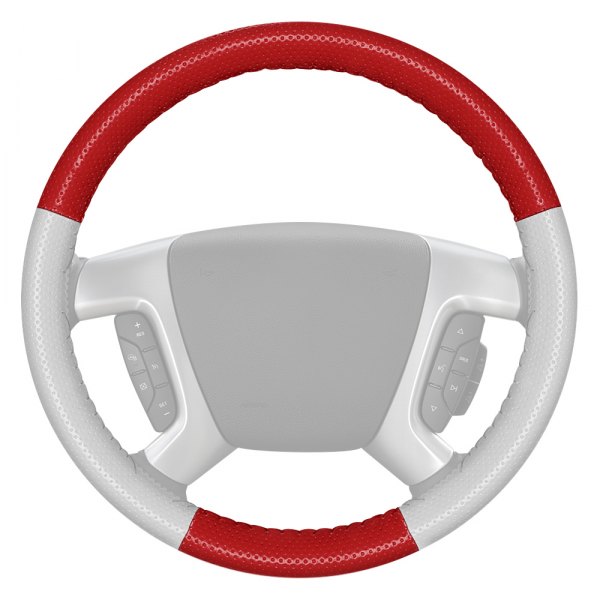 Wheelskins® - EuroPerf Perforated Red Steering Wheel Cover with White Sides Color