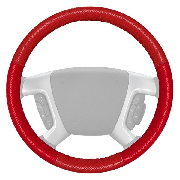 Wheelskins® - EuroPerf Perforated Red Steering Wheel Cover with Red Sides Color
