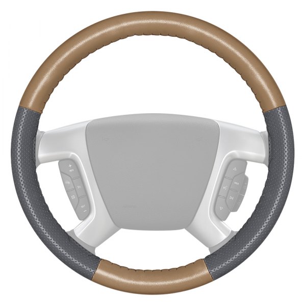 Wheelskins® - EuroPerf Perforated Sand Steering Wheel Cover with Gray Sides Color