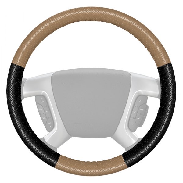 Wheelskins® - EuroPerf Perforated Sand Steering Wheel Cover with Black Sides Color