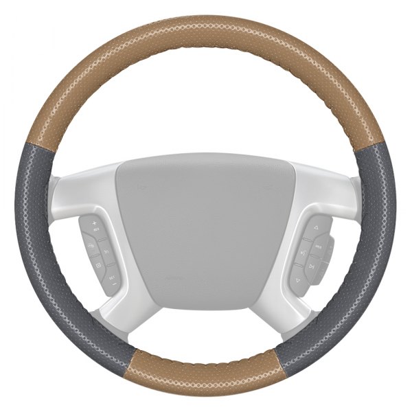 Wheelskins® - EuroPerf Perforated Sand Steering Wheel Cover with Gray Sides Color