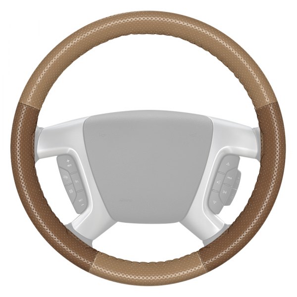 Wheelskins® - EuroPerf Perforated Sand Steering Wheel Cover with Oak Sides Color